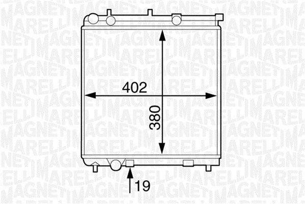 MAGNETI MARELLI Радиатор, охлаждение двигателя 350213125800